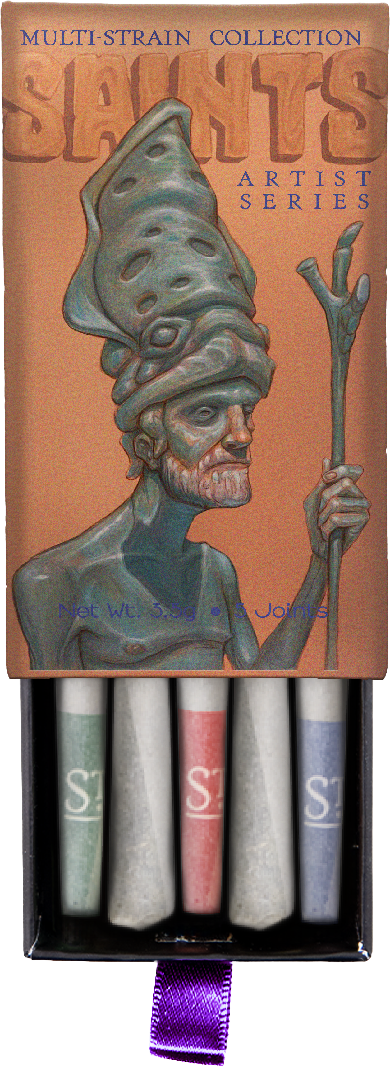 Saints x Gallery Ergo Alexander Halladay Artist Series Multi-Strain Pre-Rolls (3.5g, Mixed Strain)