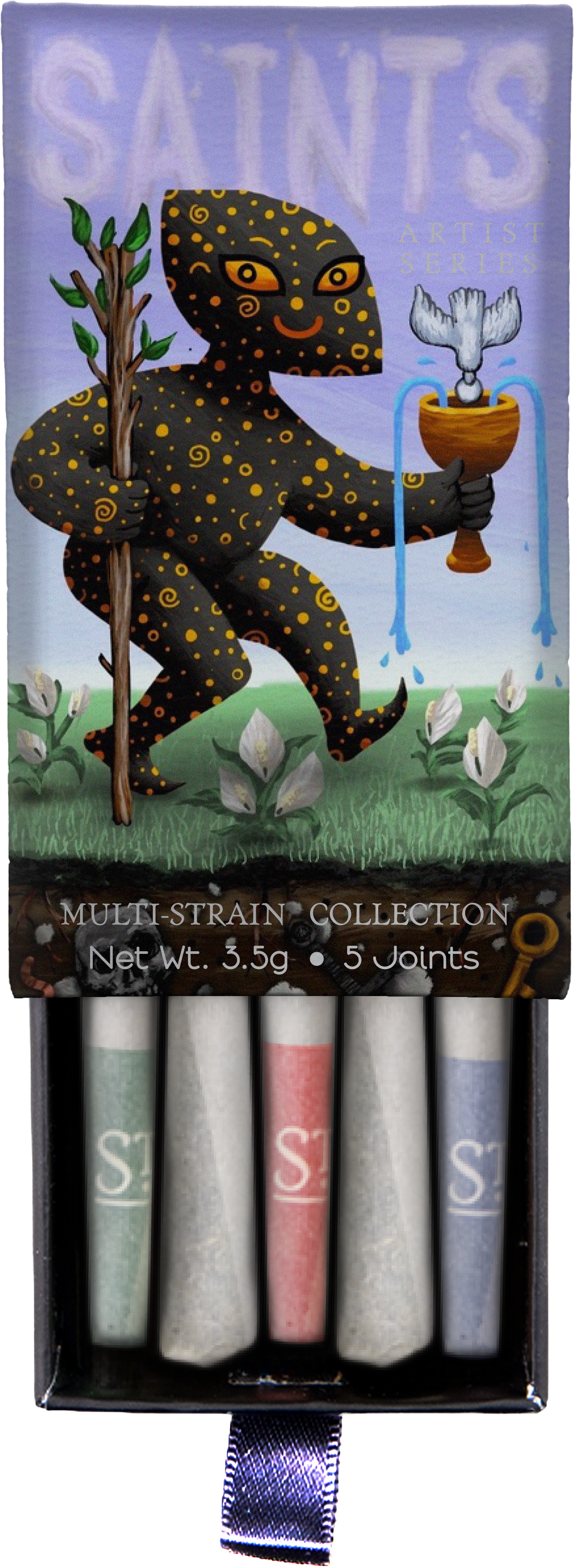 Saints x Gallery Ergo Ian 'Bub' Davis Artist Series Multi-Strain Pre-Rolls (3.5g, Mixed Strain)