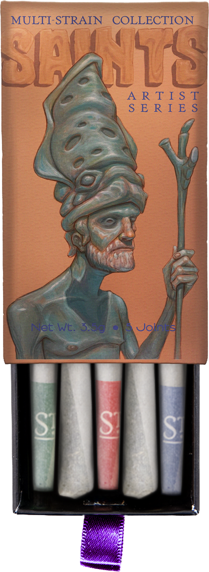 Saints x Gallery Ergo Alexander Halladay Artist Series Multi-Strain Pre-Rolls (3.5g, Mixed Strain)