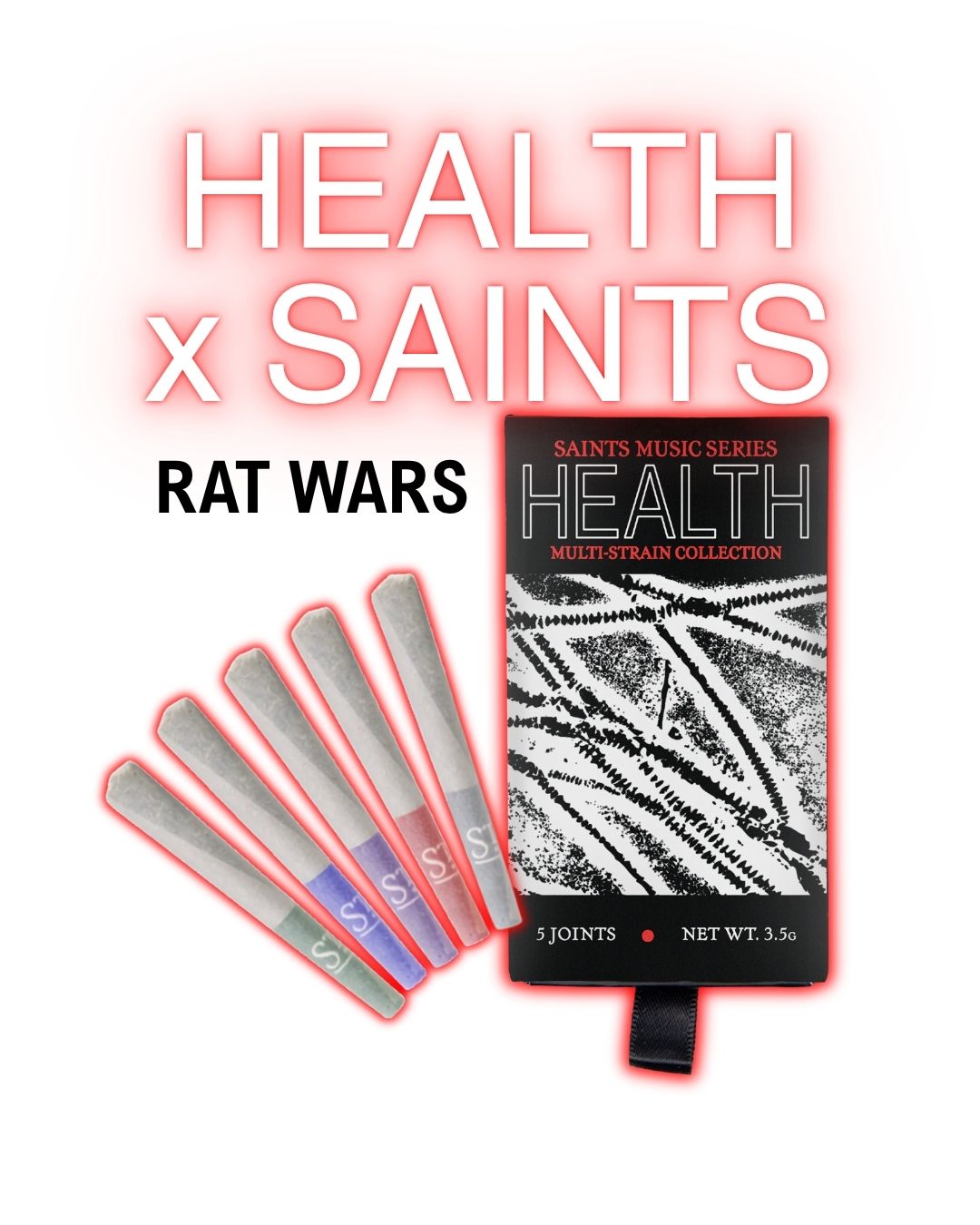 Saints x Health: RAT WARS- Music Series Multi-Strain Pre-Rolls (3.5g, Mixed Strain)