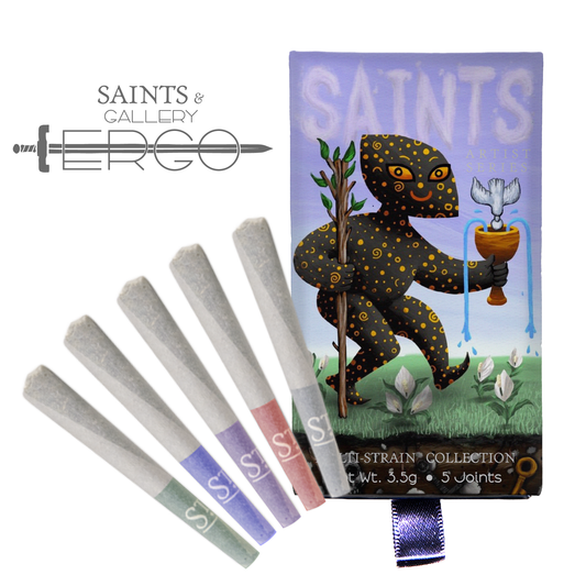 Saints x Gallery Ergo Ian 'Bub' Davis Artist Series Multi-Strain Pre-Rolls (3.5g, Mixed Strain)