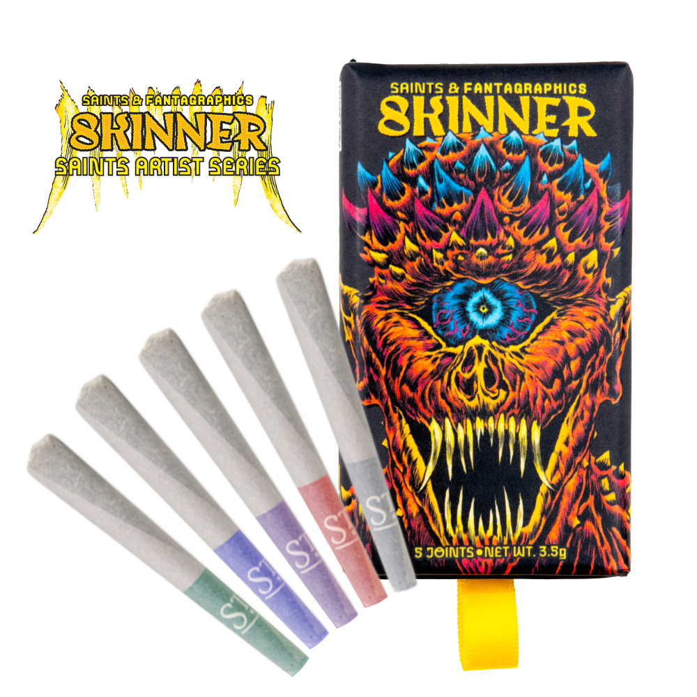 Saints x Skinner Artist Series Multi-Strain Pre-Rolls (3.5g, Mixed Strain)